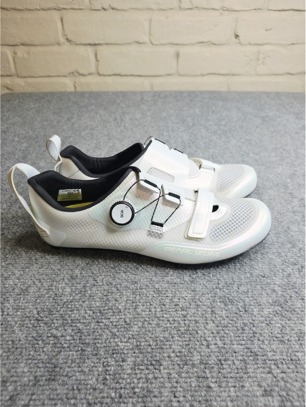 Pearl Izumi Tri Fly Pro Men's Triathlon Cycling Shoes White Size 44 EU 10 US EUC